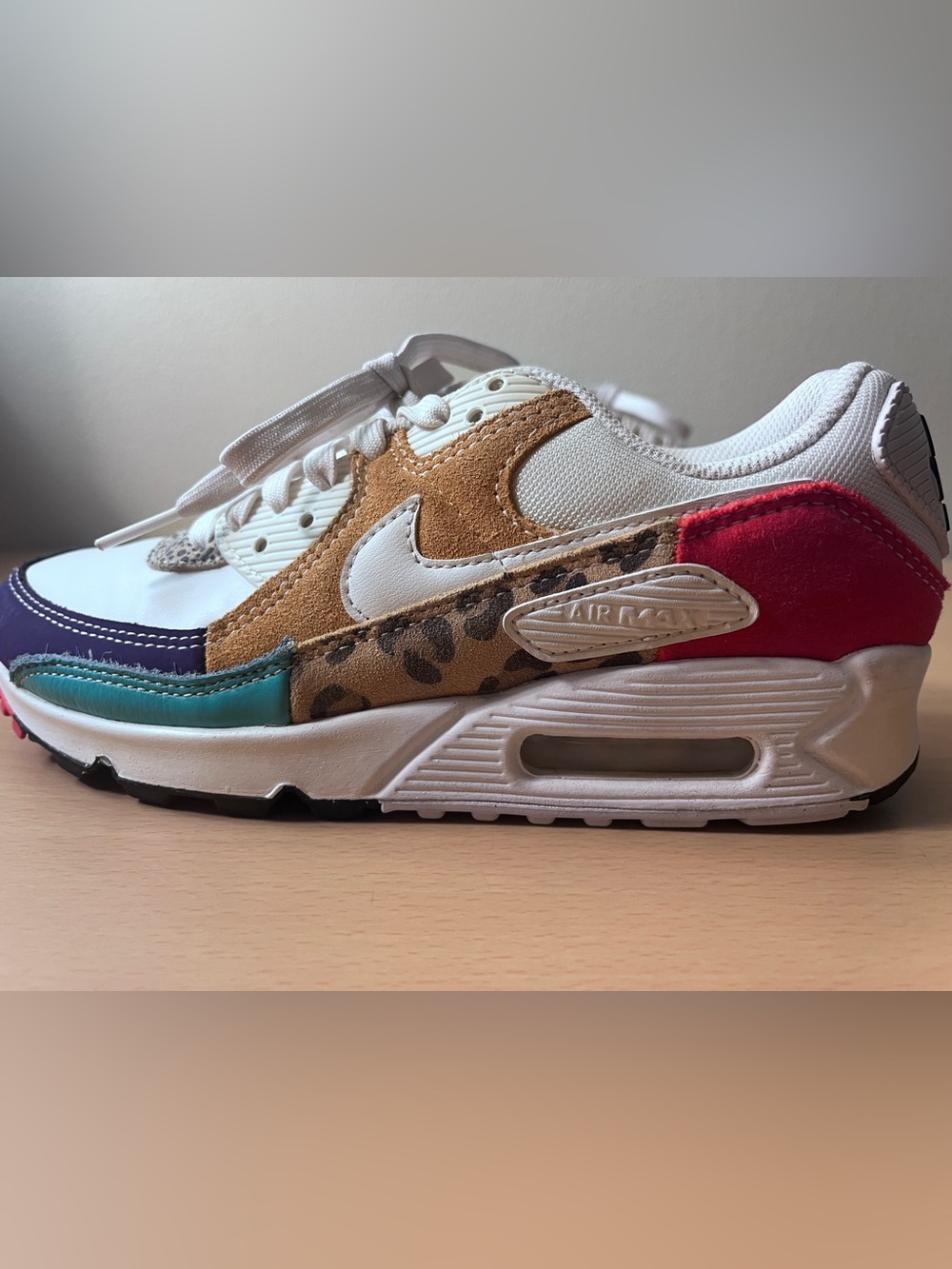 Nike Air Max 90 Safari Mix Animal White Women’s Shoes Size 6.5 - Picture 9 of 13